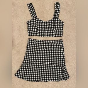 Black, Two-Piece Gingham Set